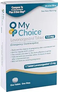 OHM My Choice Emergency Contraceptive – Levonorgestrel 1.5 mg Tablet – Safe, Effective Morning-After Pill for Unprotected Sex – Compare to Active Ingredient Found in Plan B One-Step